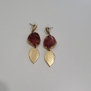 CHICOS Gold and Pink Earrings